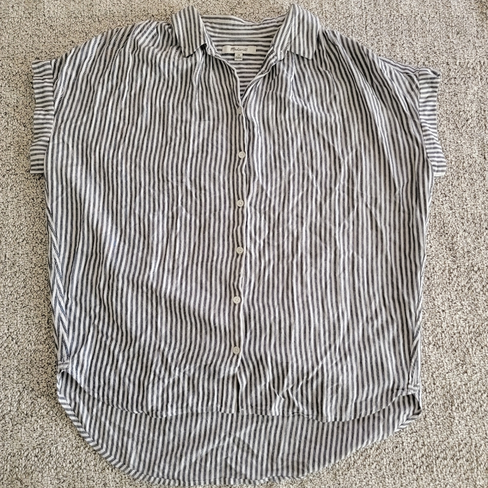Madewell Short Sleeve Striped Blouse XS